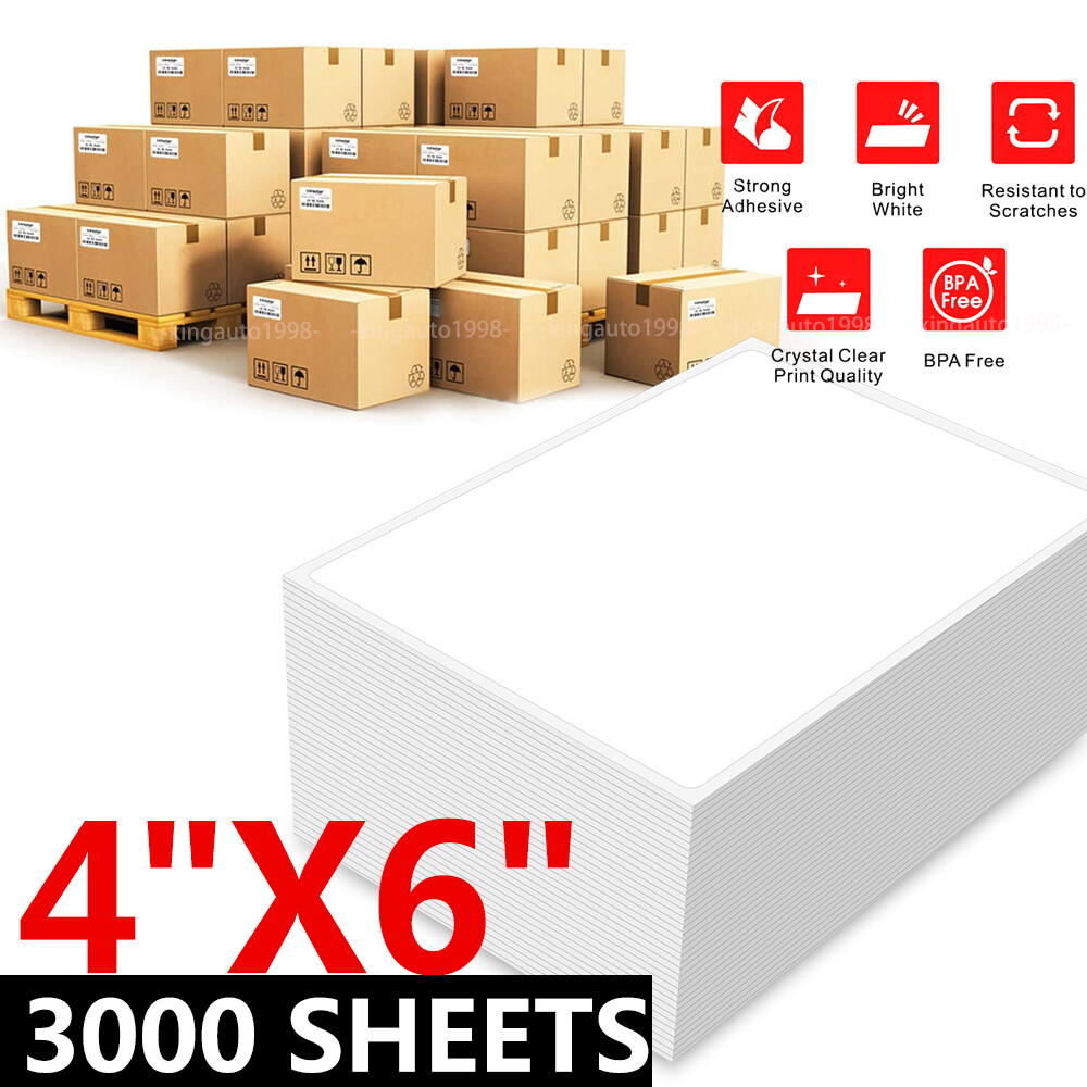 Fanfold Direct Thermal Shipping Labels 4×6 Perforated for Zebra & Rollo