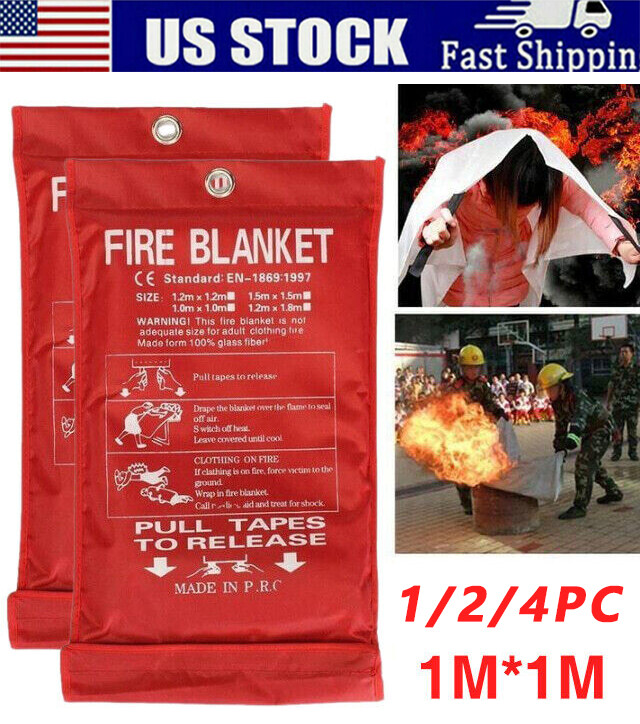 Emergency Fire Blanket Fiberglass Suppression Flame Retardant Home Fire Blanket