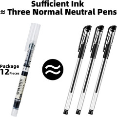 12 Pieces Rolling Ball Pens, Quick Dry Ink 0.5 Mm Extra Fine Point Pens Liquid I