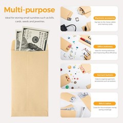 100 Pack Kraft Self Sealing Cash Envelopes for Budgeting and Storage 3.5×6.5 …