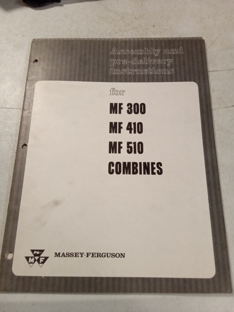 1963 Massey Ferguson Mf 300, 410, 510 Combines Assembly & Instructions