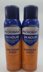 Microban Citrus Scent 24 Hr Disinfectant Sanitizing Aerosol Spray – 15oz New 2PK