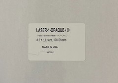 LASER TRANSFER PAPER DARK FABRIC: NEENAH “LASER 1 OPAQUE” #9888 (8.5″X11″) 100CT