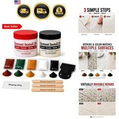 Epoxy Repair Kit – Granite, Marble, & Stone Chip Repair – Color Match Adhesiv…