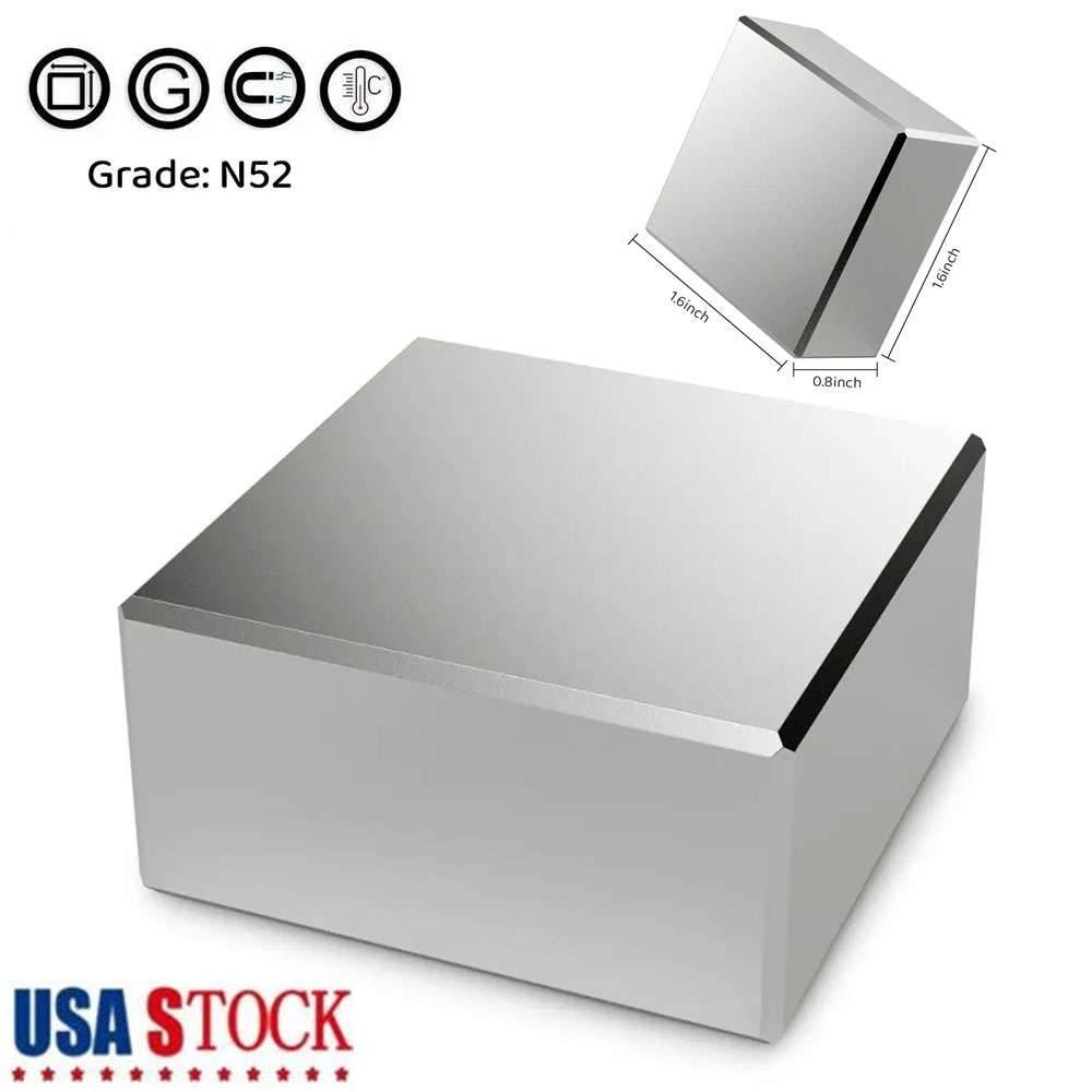 2Pcs Block Neodymium Magnets 40x40x20mm Super Strong Large Magnet Rare Earth N52
