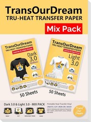 Dark & Light Fabrics Iron on Transfers, 50+50 Sheets