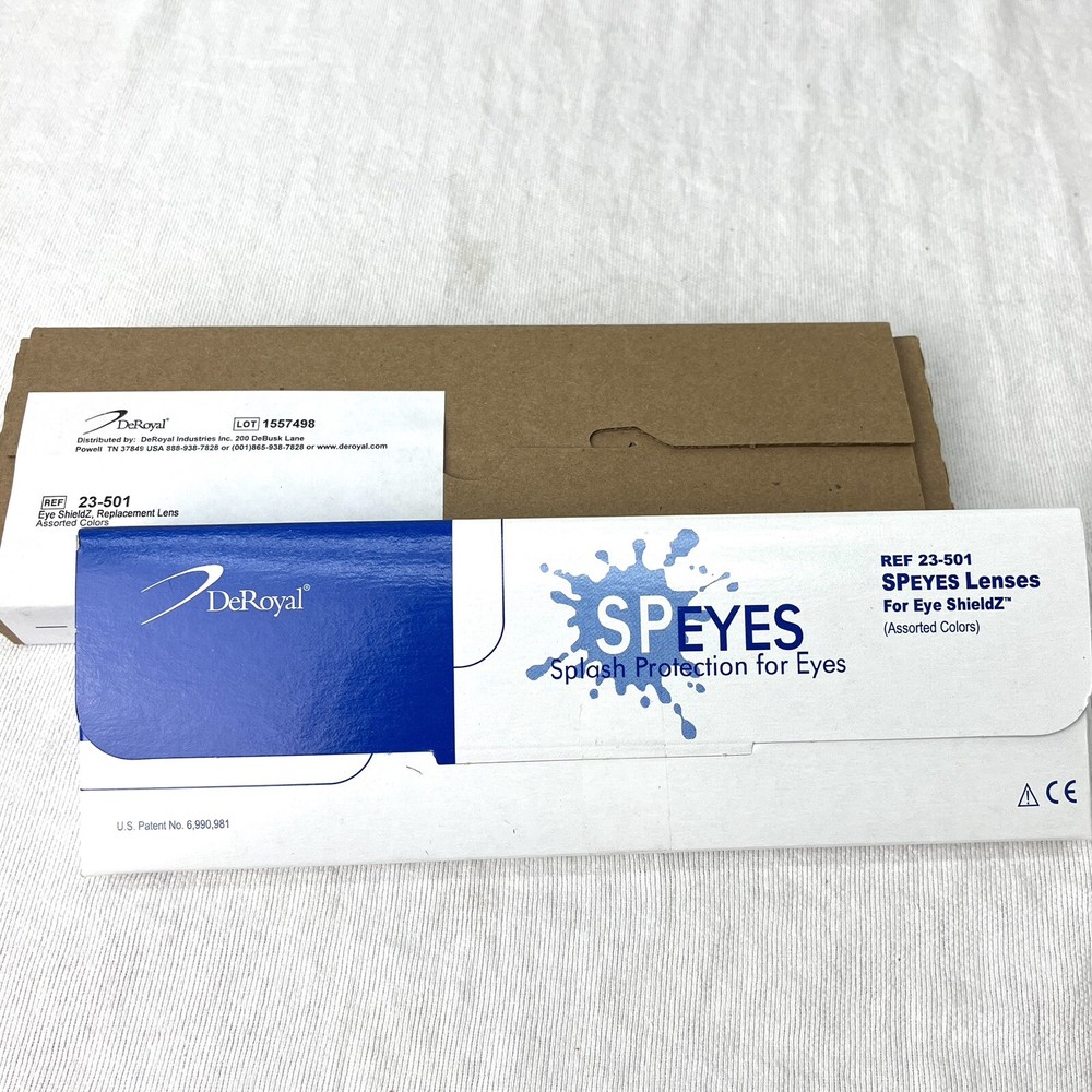 *100-Pack* DeRoyal SPeyes Eye ShieldZ Replacement Lens Splash Protection 23-501