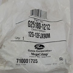 Gates Hydraulic Hose Fitting G25180 1212 12G-12FJX90M MegaCrimp New OEM