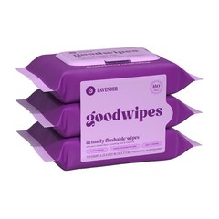 Flushable Wet Wipes Lavender Scented Personal Hygiene Moist Towelettes 3 Pack