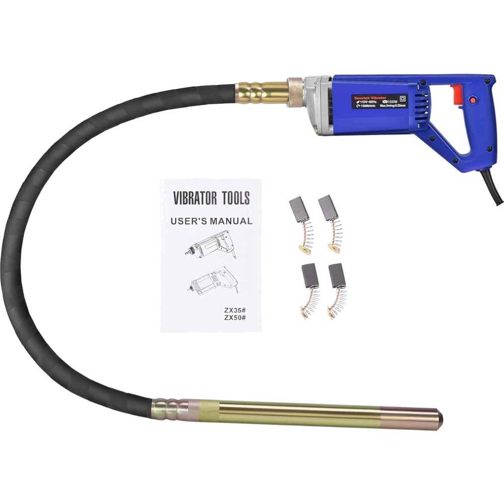Lightweight 6.6ft Electric Concrete Vibrator – 13000VPM for Air Bubble Removal