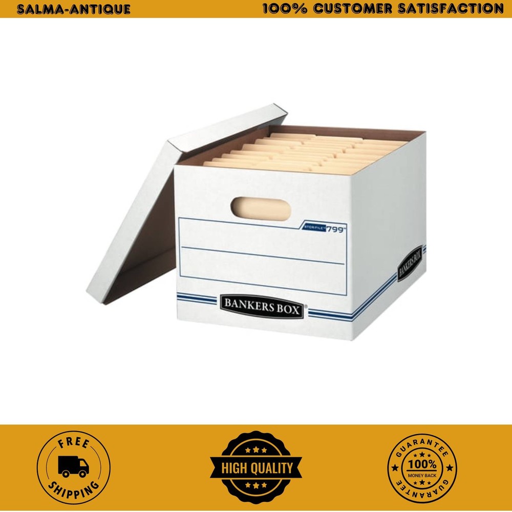 2. Bankers Box Basic Duty File Storage Box Lids Letter Legal 10-Pack White