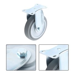 4 Pieces 1400 Pounds Heavy Duty 5″ Industrial Casters Fixed Rubber Casters Grey