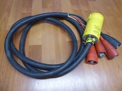 HUBBELLOCK 60A 600V.A.C. w/ 10′ WHIP HARVEY HUBBELL INC. GROUNDED STEEL COVER 4-