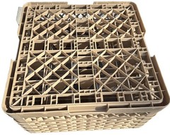 Traex TR6BBBB Beige 25 Compartment Glass Rack with 4 Extenders