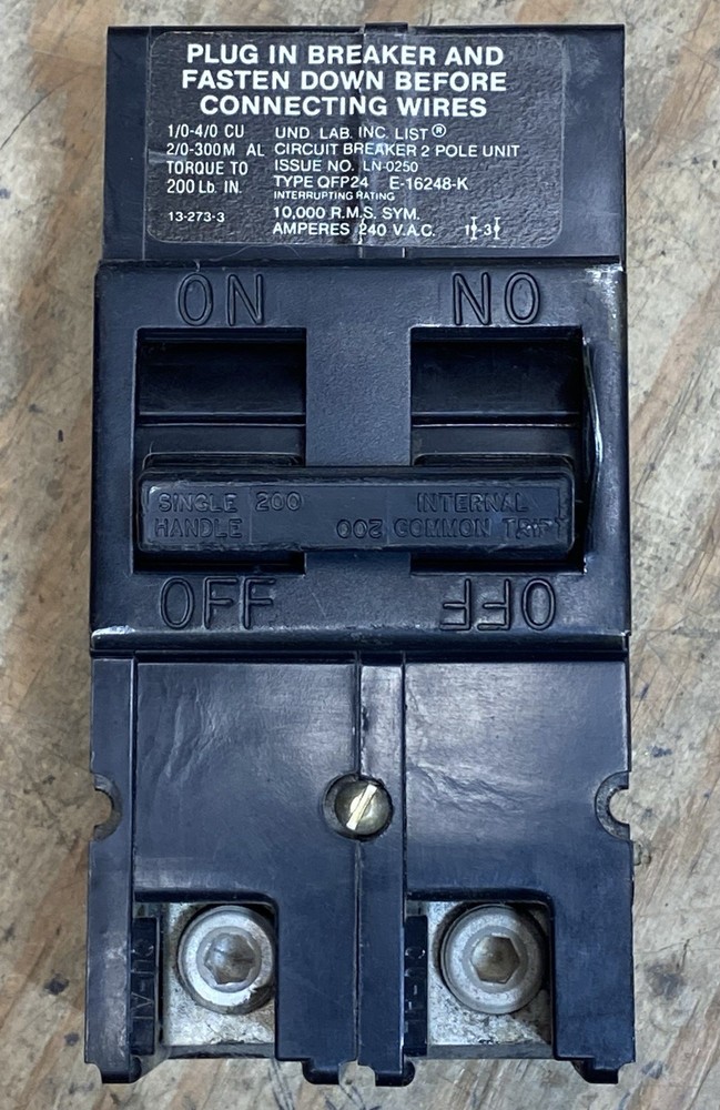 Challenger/Sylvania/Zinsco QFP2200 – 200A 240V Main Circuit Breaker Type QFP24