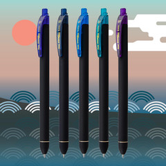 Energel Kuro Shades of the Ocean, Retractable Liquid Gel Pen, Assorted Ink Color