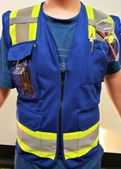 FX Two Tone Blue Safety Vest with 4 Front Pocket XSmall to 3XL