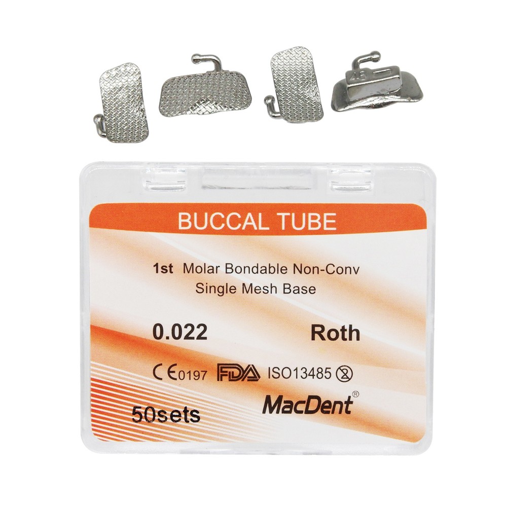 MacDent Dental Ortho Buccal Tube 1st 2nd Molar Roth/MBT 022 Monoblock/Mesh Base