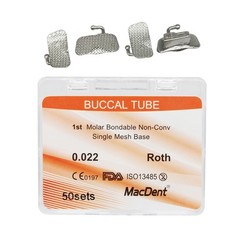 MacDent Dental Ortho Buccal Tube 1st 2nd Molar Roth/MBT 022 Monoblock/Mesh Base