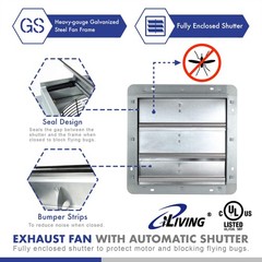 Ilg8sf10v 10 Wall Mounted Exhaust Fan Automatic Shutter Variable Speed Vent Fan