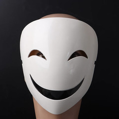White Unisex Smile Mask Adults Japanese Anime Black Bullet Hiruko Visible Helmet