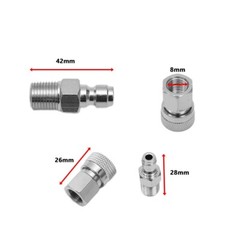 4X PCP 8mm Quick-Release Disconnect Coupler 1/8-NPT Fitting 2 Male & 2 Female