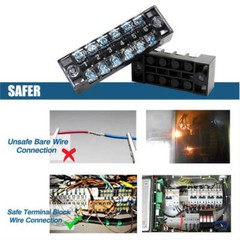 Dual Row 3-12 Positions 600V 15/25A Screw Terminal Block Terminal Barrier Strip