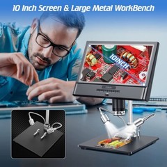 Elikliv 10” Digital Microscope 1300X Jewelry Loupe Coin Magnifier w/ LED Light