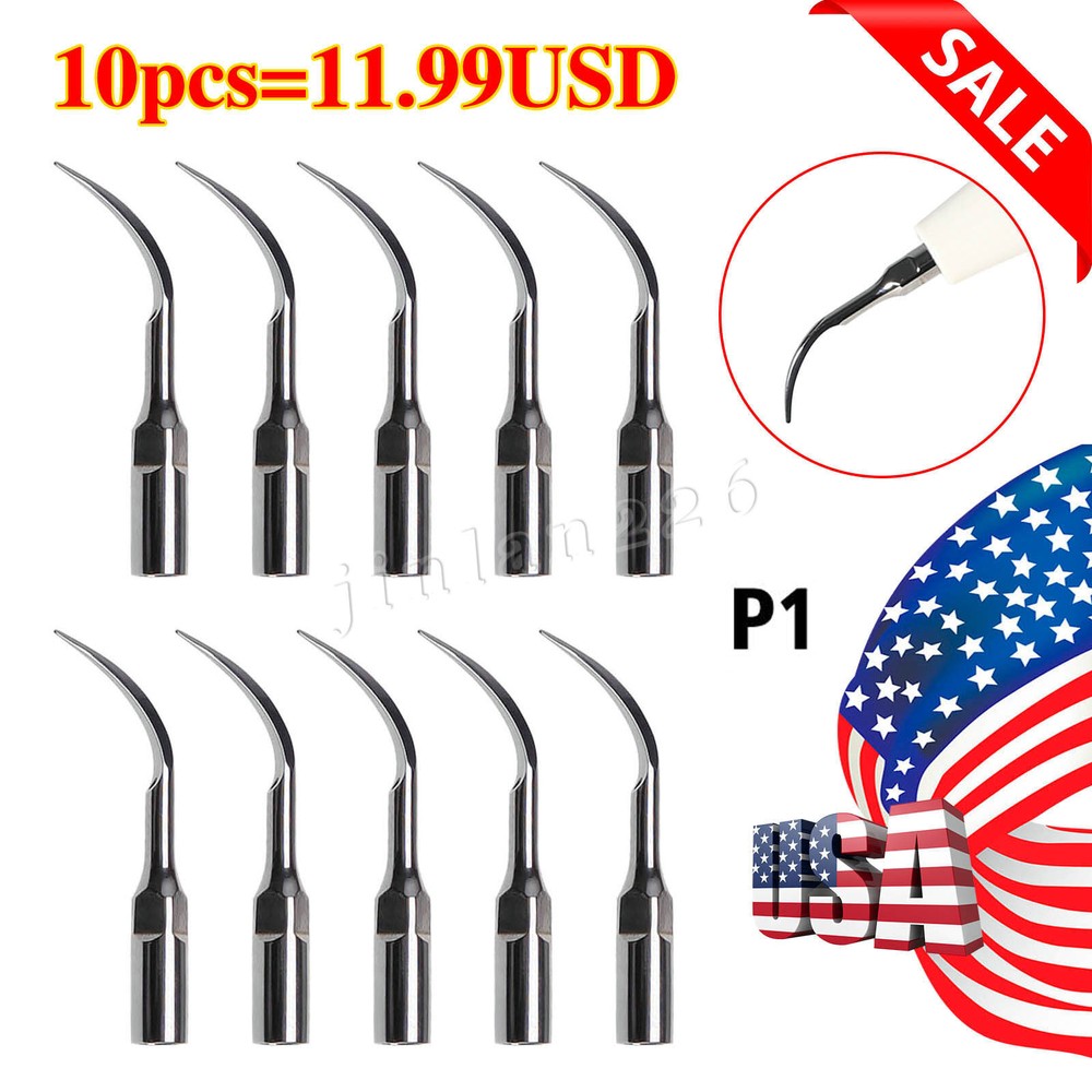 10 X Puntas de escalador ultrasónico dental P1 Fit EMS Cavitron pieza de mano