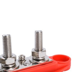 Red & Black 5/16″ 4 Stud Power Distribution Busbar Bus Bar With Cover Fast Ship