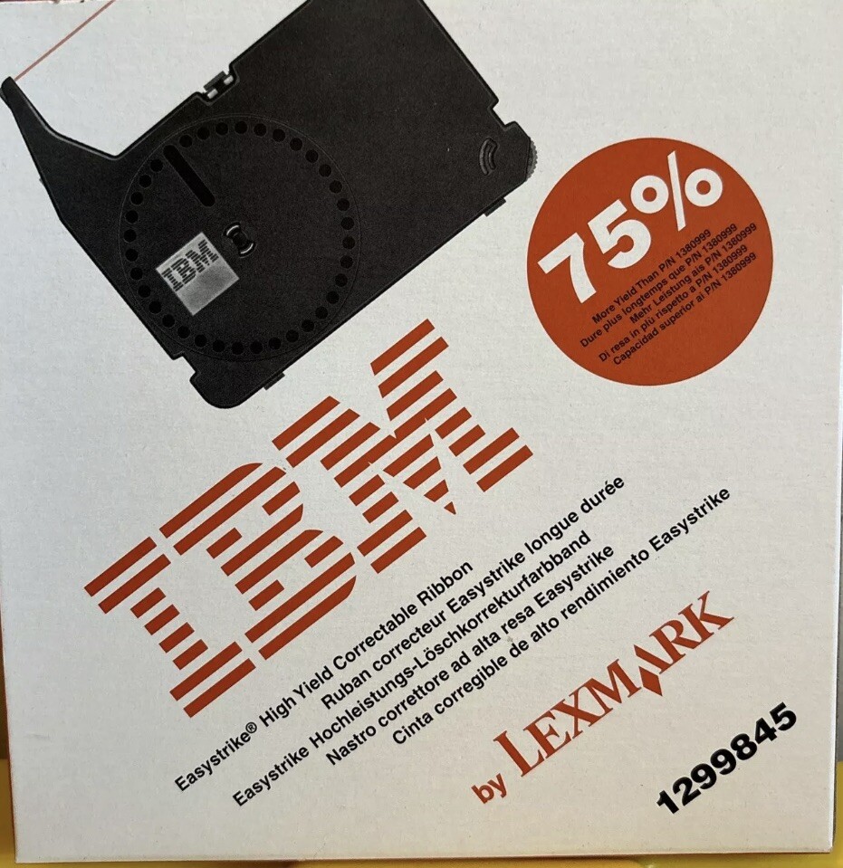 IBM Easystrike High Yield Correctable Ribbon Black Cassette 1299845 Vintage