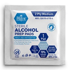 MED PRIDE Sterile Alcohol Prep Pads, 70% 200 Count (Pack of 1), White