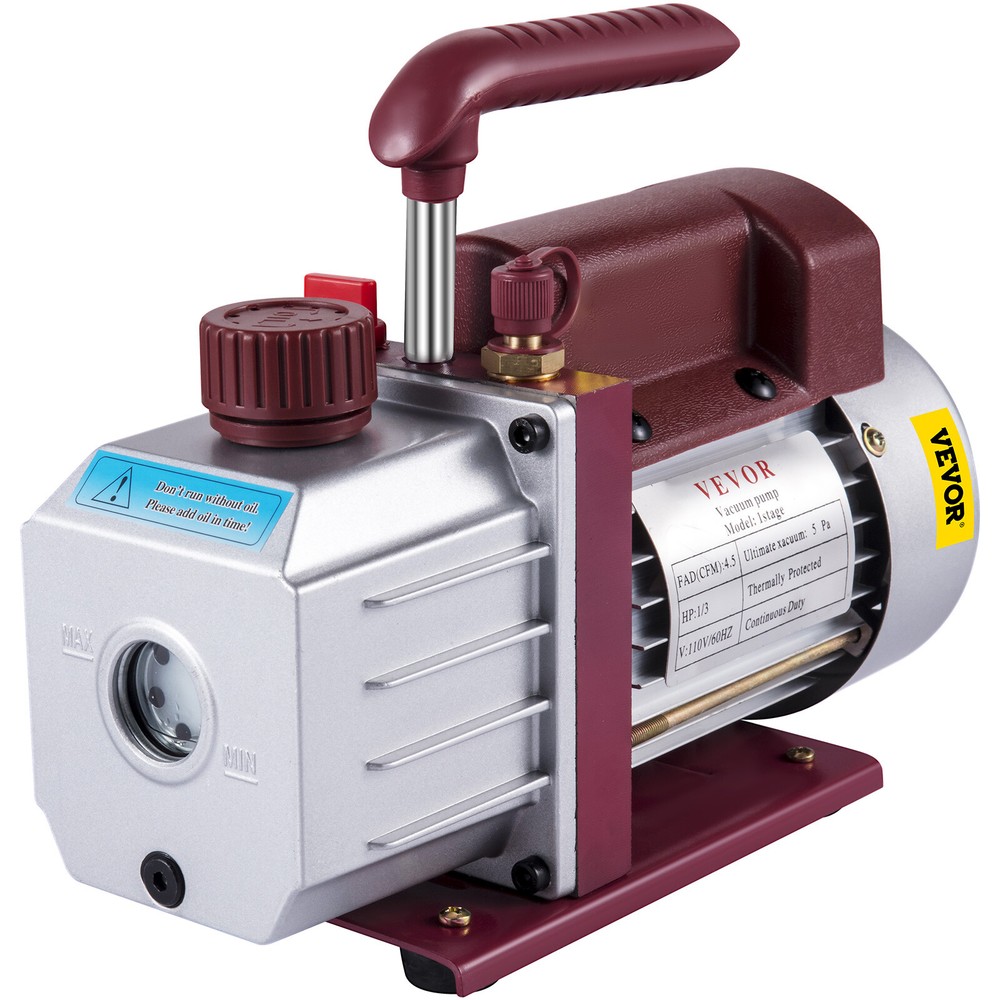 4.5 CFM Single-Stage Rotary Vacuum Pump HVAC/Auto AC 4.5CFM 1/3HP 1/4″ACME inlet