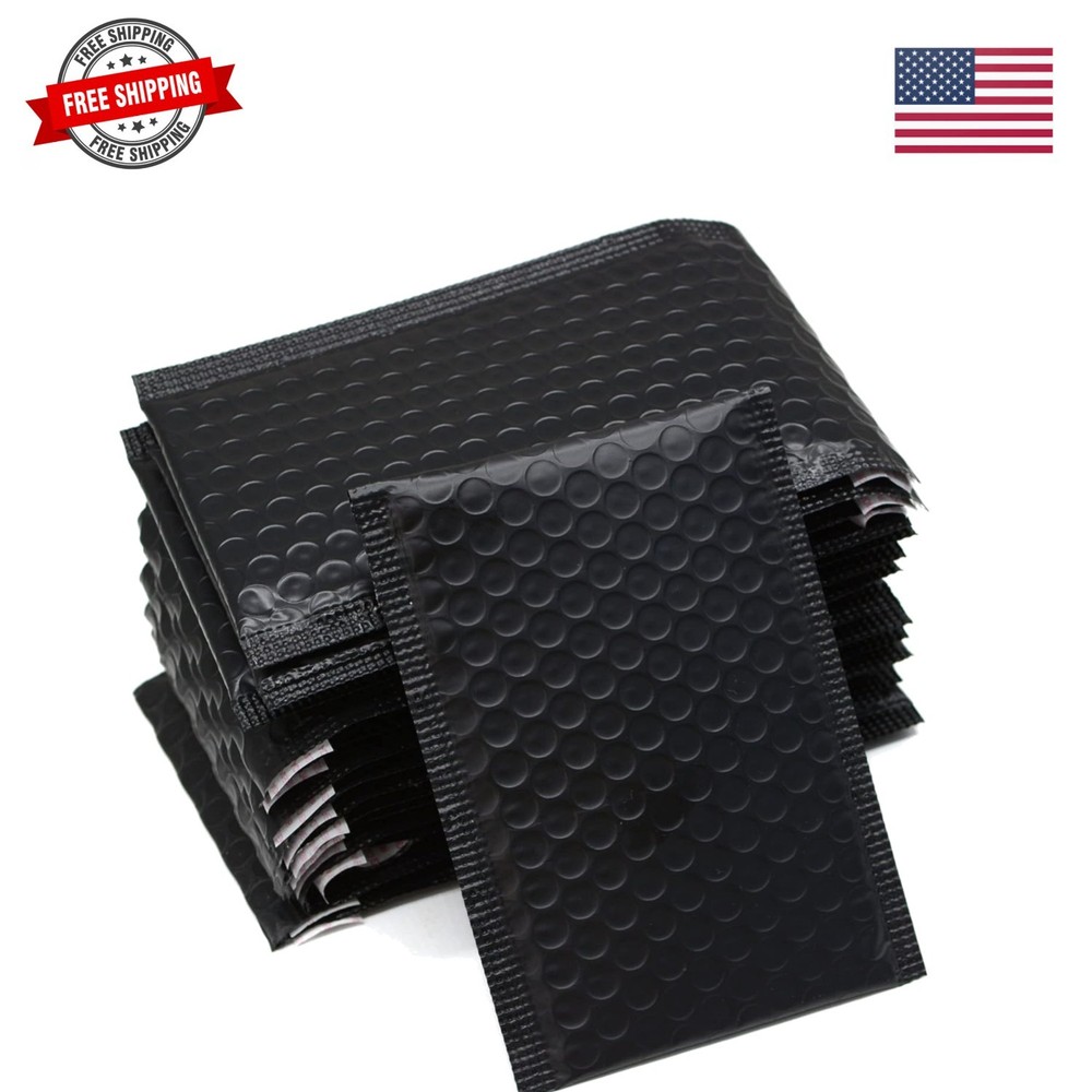25 Pack 4×6 Inches Small Black Poly Bubble Lined Mailers Padded Shipping Enve…