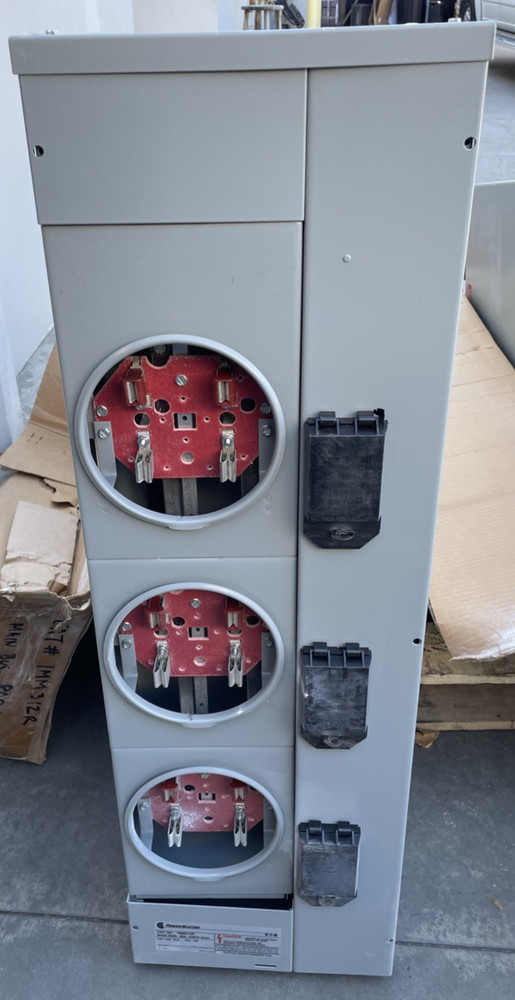 Eaton 1MM312R Residential Meter Stack, 800A, Indoor/Outdoor, 120/240V, 3 Sockets