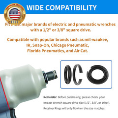 20 Packs Impact Retaining Ring Clips with O-Rings, 3/8″ & 1/2″ Friction Rings So