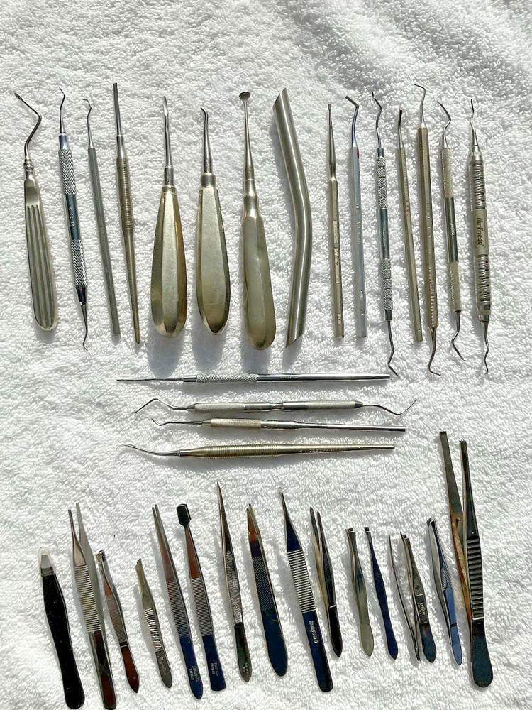34 Lot of 34 Vintage Branded Dental Tools Picks Tweezers