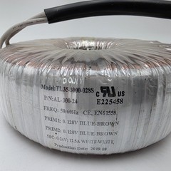 Toroidal Transformer 0-24V AC 12.5A 50/60Hz 120V AL-300-24 TL35-3000-028S