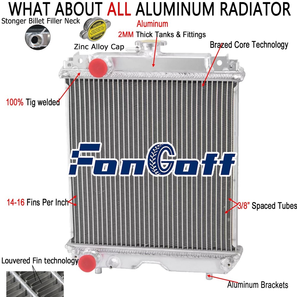 Radiator Fit Kubota Compact Core Size 13 7/9″ x 13 5/7″ Inlet/Outlet 1 1/9″ NEW