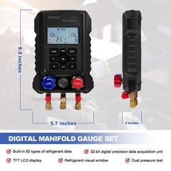 Rogvoc Digital Manifold Gauge Hvac Refrigerants Digital Ac Gauges Set 2