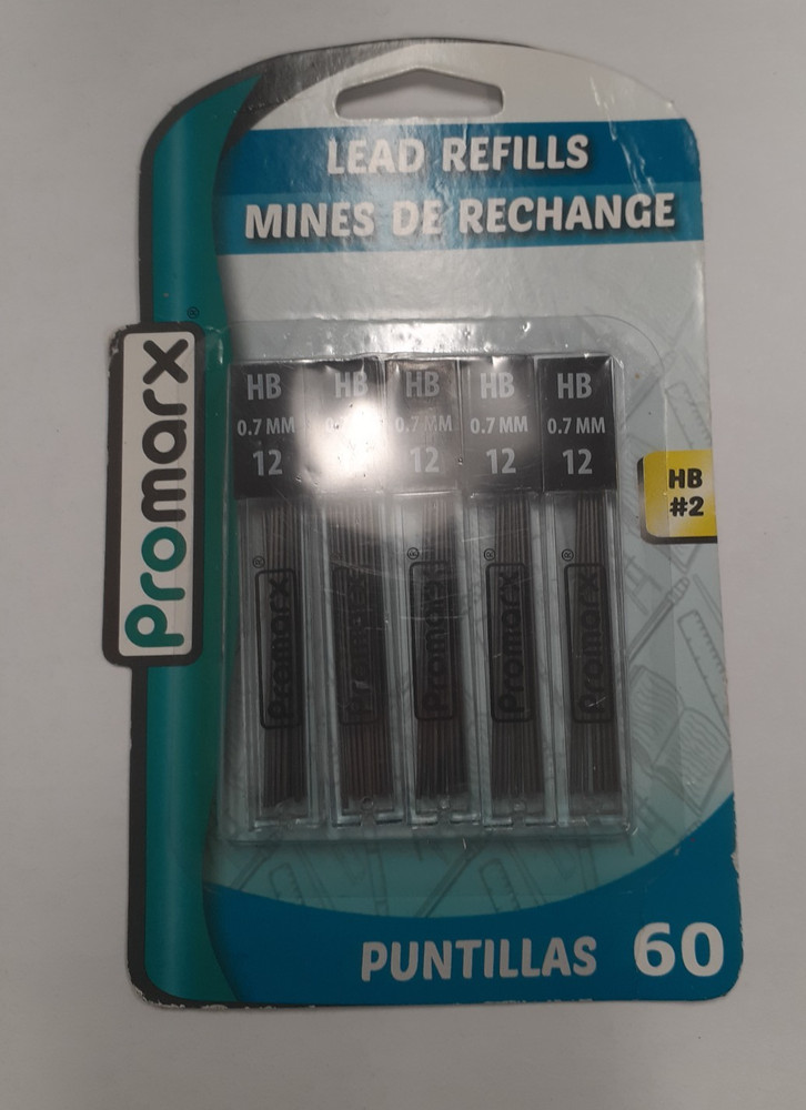 Lead Refills Promarx HB #2 0.7mm 60 pieces Fits all 0.7mm Mechanical Pencils