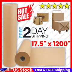 17.5″ x 1200” Brown Kraft Paper 70gsm Basis Thick Roll Packaging Shipping NEW**