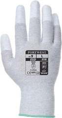 A198 Antistatic Safety Glove with PU Non Slip Fingertip Coating ANSI, Medium