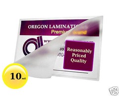 1000 Hot 10 Mil Business Card Laminating Pouches 2-1/4 x 3-3/4 Clear