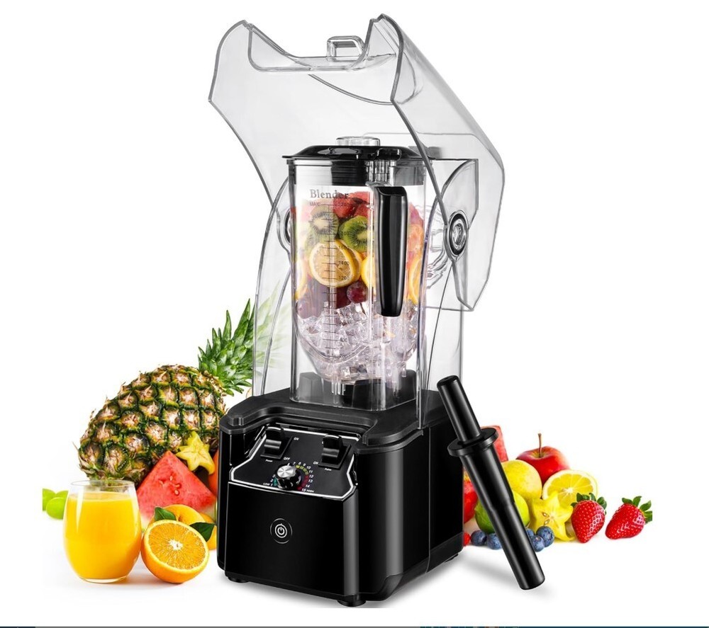Commercial Blender for Smoothies 2200W With Soundproof Cover, 2200 ML, 15 Spe…