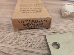 NOS Door Hinges LB Lawrence 2500-DB Satin Brass Button Tip 3 1/2 X 3 1/2