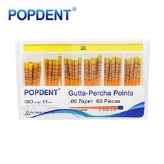POPDENT Dental Endo Gutta Percha Points Root Canal Taper .02/.04/.06 #15-#40