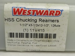 CHUCKING REAMER: 1-1/2″ DIA X 3-1/2″ FLUTE LENGTH X 12-1/2″ OAL, 12 FLUTES , HSS
