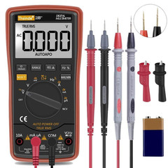 Auto Ranging Digital Multimeter TRMS 6000 AC/DC Volt Amp Ohm Diode Test Leads