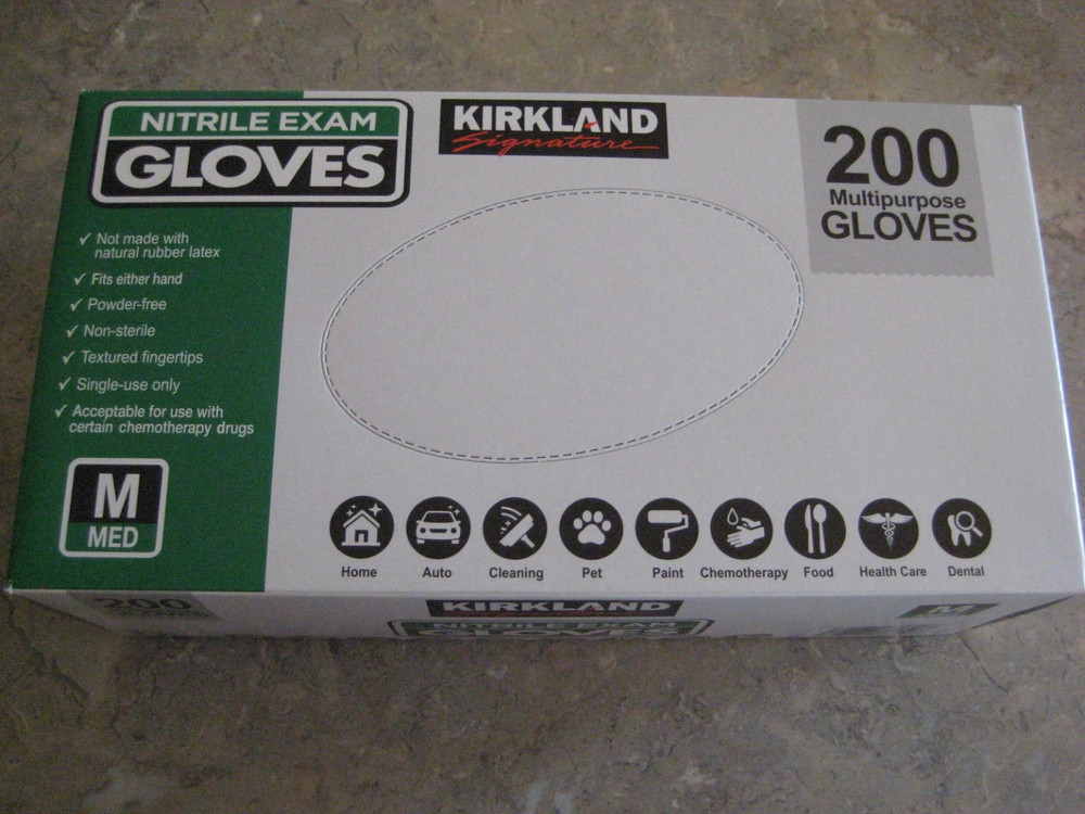 Kirkland Signature Nitrile Exam Gloves 200 Count in Box (Blue) Brand New